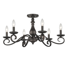 Golden Canada 3712-6SF RBZ - Wry Lighting Larrick 6-light Semi-Flush Mount in Rubbed Bronze
